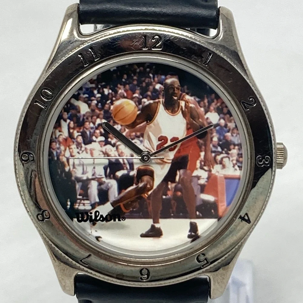 Vintage Wilson Michael Jordan Watch Men 39mm Silver Tone #23 New Battery